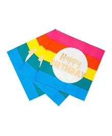 Talking Tables Rainbow Happy Birthday Napkins - 16 Pieces