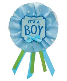 Party Centre It's A Boy Fancy Glitter Award Ribbon - Blue