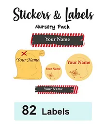 Ladybug Labels Personalised Nursery Pack Name Labels Pirate - Pack of 82