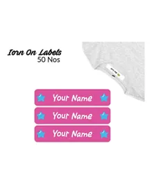 Ajooba Personalised Name Iron On Clothing Labels for Kids ICL 3003 - Pack of 50