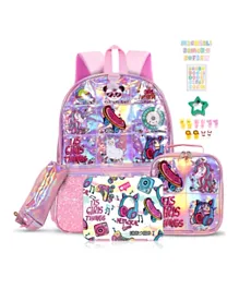Eazy Kids It's Girl Thing Back to School Combo Set of 4 Multiple - 16 Inch