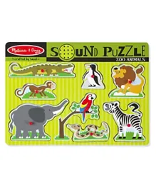 Melissa & Doug Wooden Zoo Animals Sound Puzzle Multicolor - 8 Pieces