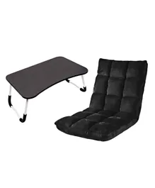 A to Z Sofa Chair with Laptop Table Combo - Black