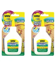 UHU Arts & Crafts An 38995 White Blister Glue Pack of 2 - 200ml Each