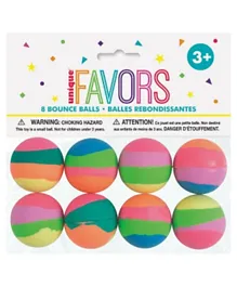 Unique Pastel Stripe Bounce Ball  Pack of 8 - Multicolor