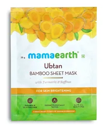 Mamaearth Ubtan Bamboo Sheet Mask with Turmeric and Saffron for Skin Brightening - 25 g
