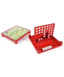 Ambassador 4-in-a-row & Snakes and Ladders Combo Set - Red