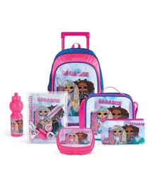 LOL Welcome to Paradise 6-In-1 Trolley Backpack Set