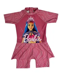 Barbie Legged Swimsuit With Skirt - Pink