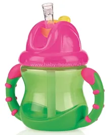 Nuby No Spill Flip-It  cup with handles Green - 240ml