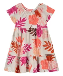 Carter's Tropical Crinkle Jersey Dress - Multicolor