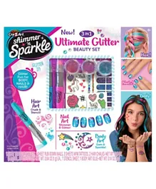 Shimmer n Sparkle 3-In-1 Ultimate Glitter Beauty Set - Multicolour