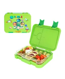 Snack Attack Dino X 4 & 6 Convertible Compartments Bento Lunch Box - Green