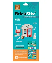 BrickStix Reusable Pets Stickers - Multicolour