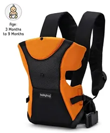 Babyhug Kangaroo Pouch 3 Way Baby Carrier Flexible Head Support - Orange and Black