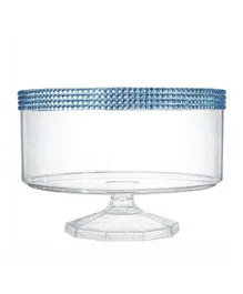 Party Centre Clear Small Trifle Plastic Container With Blue Gems - Blue