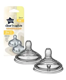 Tommee Tippee Closer to Nature Baby Medium Flow Bottle Teats - Pack of 2