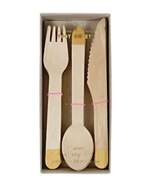 Meri Meri Wooden Cutlery Set - Gold