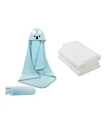 Star Babies Hooded Towel With Disposable Towel 3 Pieces - Blue