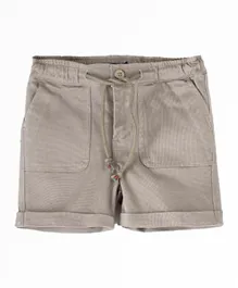 Jam Solid Cotton Shorts With Pockets - Beige