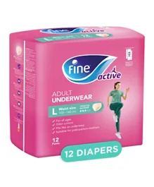 Fine Active Postpartum Pull-Up Underwear For Women Large Size - Pack Of 12
