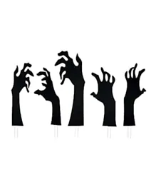 Brain Giggles Outdoor Halloween Decorations Black Scary Hands Yard Sign - 5 Pieces