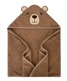 Hudson Childrenswear Brown Bear Cotton Hooded Towel