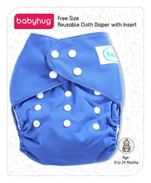 Babyhug Free Size Reusable Cloth Diaper With Insert - Blue