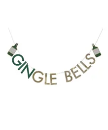 Ginger Ray Gold Gingle Bells Bunting Pack of 1 - 200 cm Long