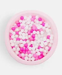 Ezzro Round Ball Pit With 200 Balls - Fuchsia, Baby Pink, White & Pearl