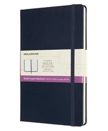 Moleskine Ruled-Plain Large Notebook With Hard Cover - Sapphire Blue