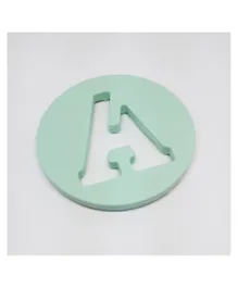 One.Chew.Three - Alphabet Chews Silicone Letter Teething Disc A - Mint