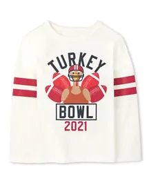 The Children's Place Turkey Bowl Graphic Tee - Off White