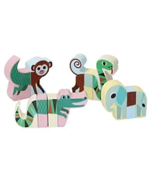 Vilac Wooden Magnetic Jungle Animals Set Assorted Colours - 4 Pieces