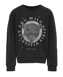 Only Kids Tiger Graphic Sweatshirt - Black