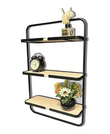 Danube Home Candess 3 Tier Foldable Shelves - Maple / Black