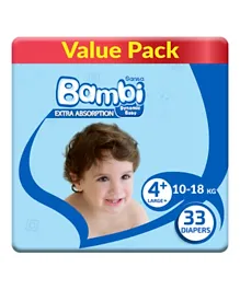 Sanita Bambi Baby Diapers Value Pack Size 4+ - 33 Pieces