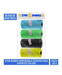 Star Babies Scented Bag Pack of 4 (60 Bags) - Assorted