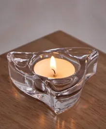 حامل شمعة تيلايت من هوم بوكس إزرا بزجاج شفاف