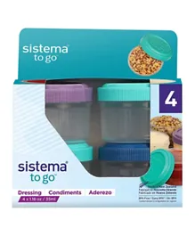 Sistema Dressing To Go Snack Container Pack of 4 - 35 ml each