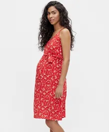 Mamalicious Mljori Maternity Mini Dress -Flame Scarlet