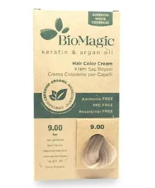 BIOMAGIC Hair Color Cream With Keratin & Argan Oil 9/00 Very Light Blonde - 60mL