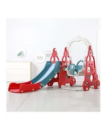 Lovely Baby Slide and Swing Set with Basketball Hoop - Red