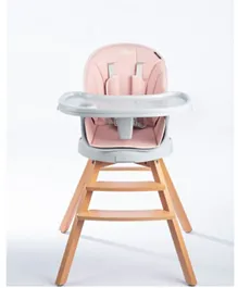 Jikel Bibz 360 Rotating Wooden Highchair - Dark Pink