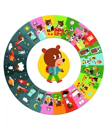 Djeco Wooden The Day Giant Circle Puzzle Set - 24 Pieces