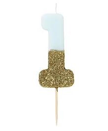 Talking Tables  Glitter Number Candle 1 - Blue