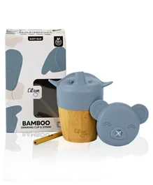 Citron Organic Bamboo Cup with Dusty Blue Lids - 180ml