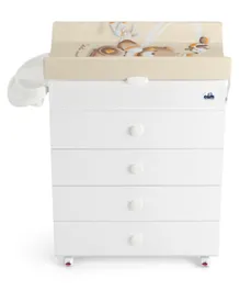 Cam Asia Cabinet with Bath Tub and Changing Table - White