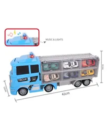 Young Hui Da Mini Die Cast Truck Carrier Playset - Blue