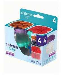 Sistema Mini Snack Container  Knick Knack 82ml Pack of 4 - Multicolour